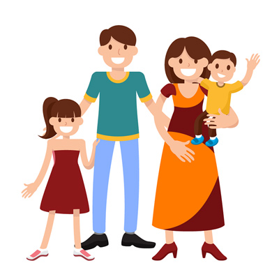 Illustration einer Familie
